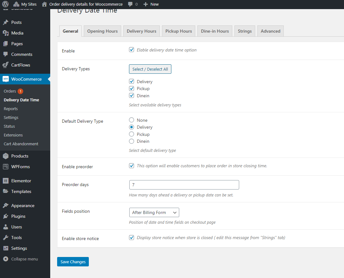 Permalink to Order delivery details for WooCommerce